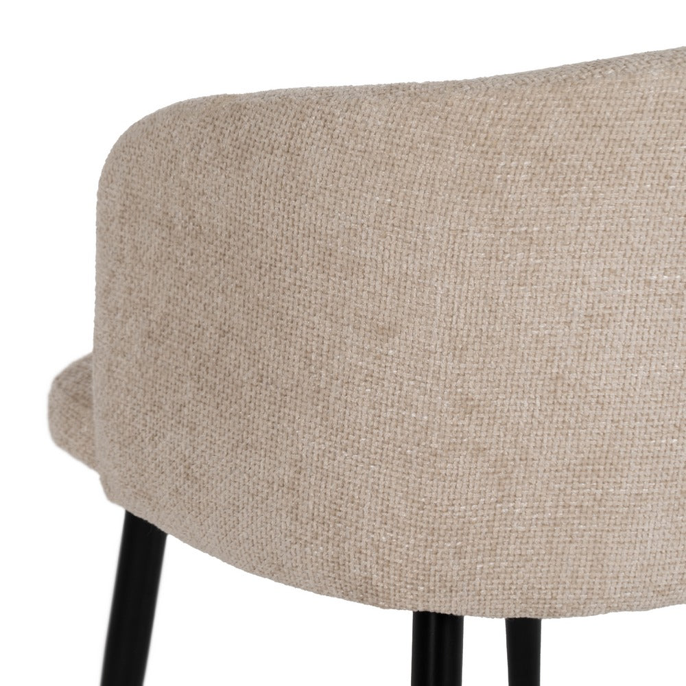 SILLA CREMA TEJIDO-METAL SALÓN 53 X 53 X 77 CM