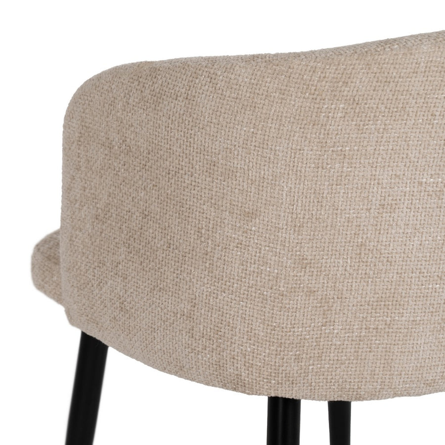 SILLA CREMA TEJIDO-METAL SALÓN 53 X 53 X 77 CM