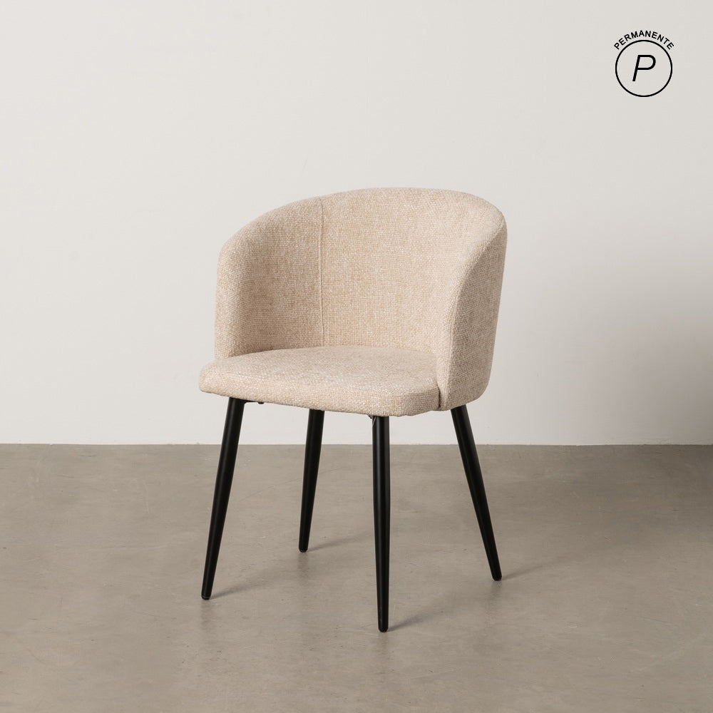 SILLA CREMA TEJIDO-METAL SAL�N 53 X 53 X 77 CM