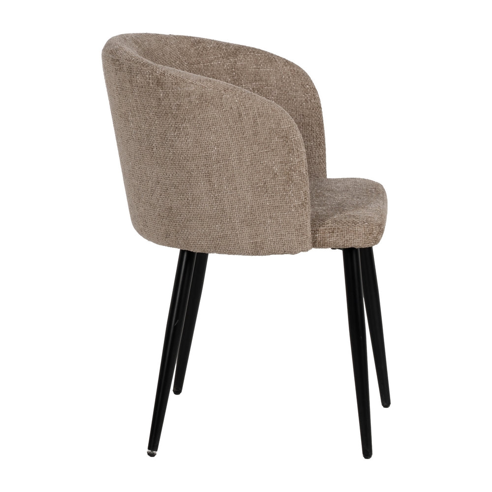 SILLA BEIGE TEJIDO-METAL SALÓN 53 X 53 X 77 CM
