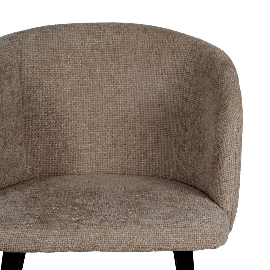 SILLA BEIGE TEJIDO-METAL SALÓN 53 X 53 X 77 CM