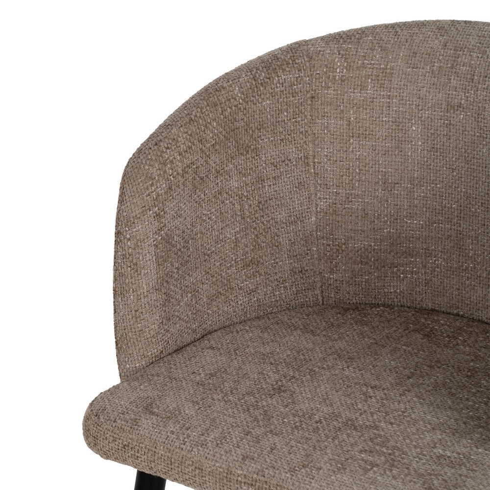 SILLA BEIGE TEJIDO-METAL SALÓN 53 X 53 X 77 CM
