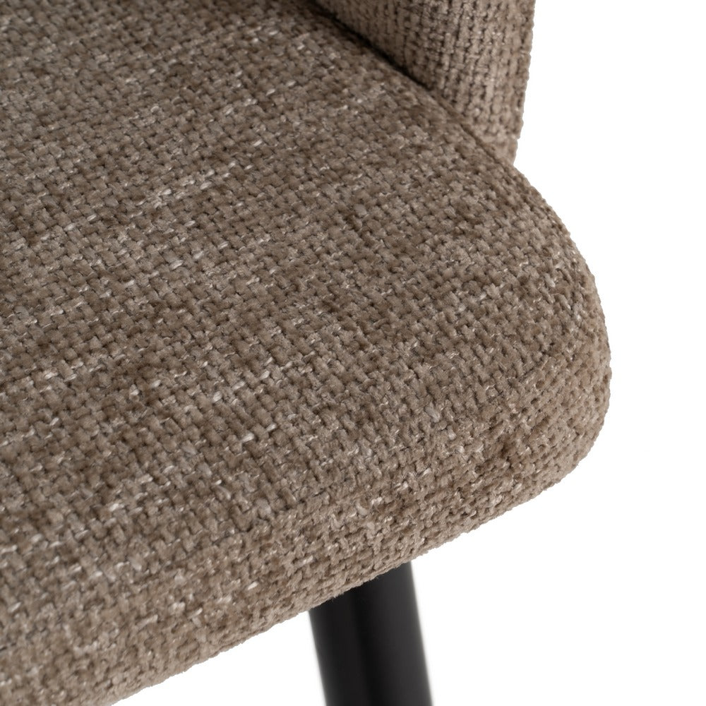 SILLA BEIGE TEJIDO-METAL SALÓN 53 X 53 X 77 CM