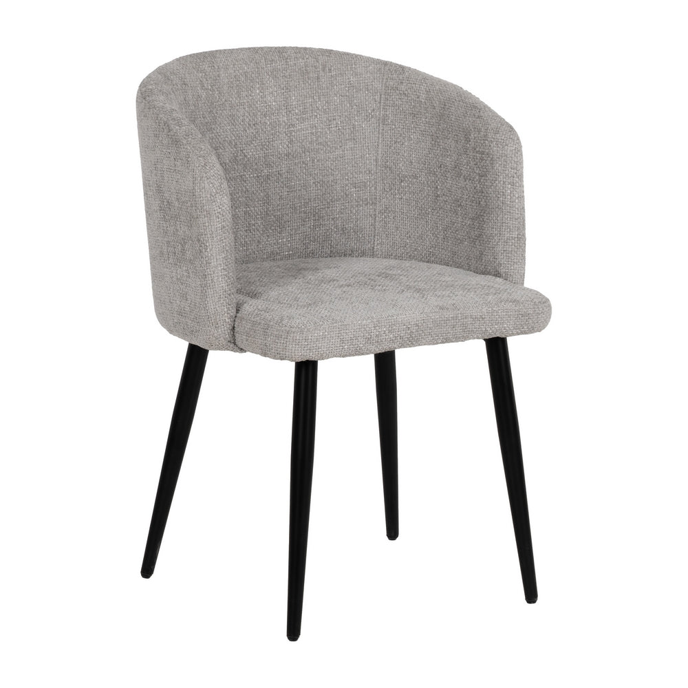 GREY FABRIC-METAL DINING CHAIR 53 X 53 X 77 CM