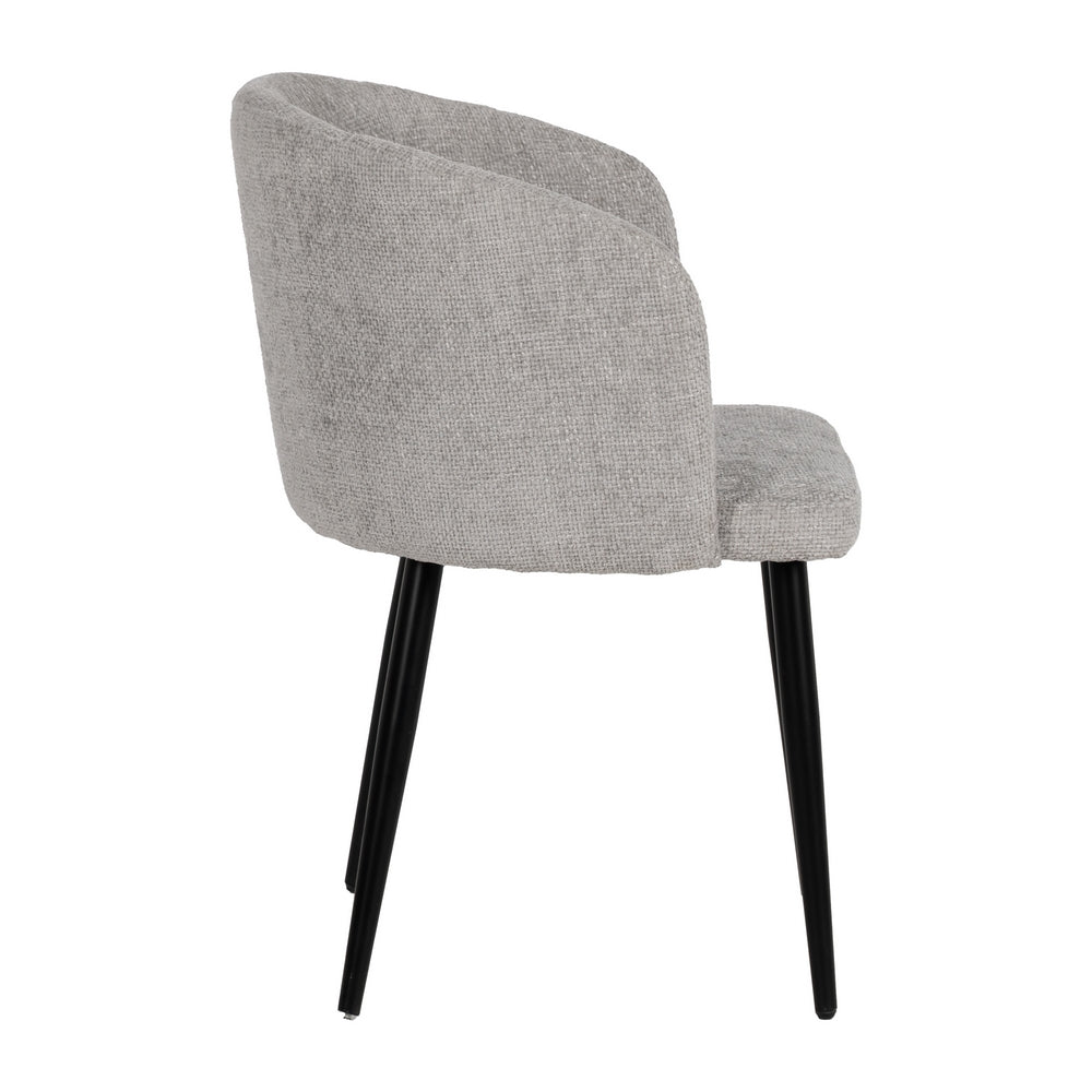 GREY FABRIC-METAL DINING CHAIR 53 X 53 X 77 CM