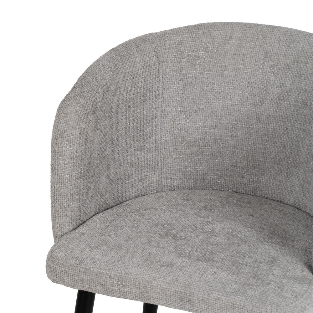 GREY FABRIC-METAL DINING CHAIR 53 X 53 X 77 CM