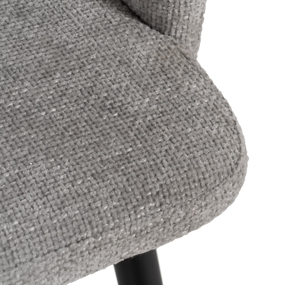 GREY FABRIC-METAL DINING CHAIR 53 X 53 X 77 CM