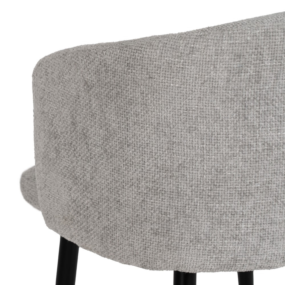 GREY FABRIC-METAL DINING CHAIR 53 X 53 X 77 CM