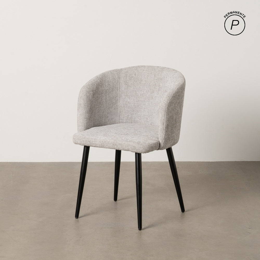 SILLA GRIS TEJIDO-METAL SALÓN 53 X 53 X 77 CM