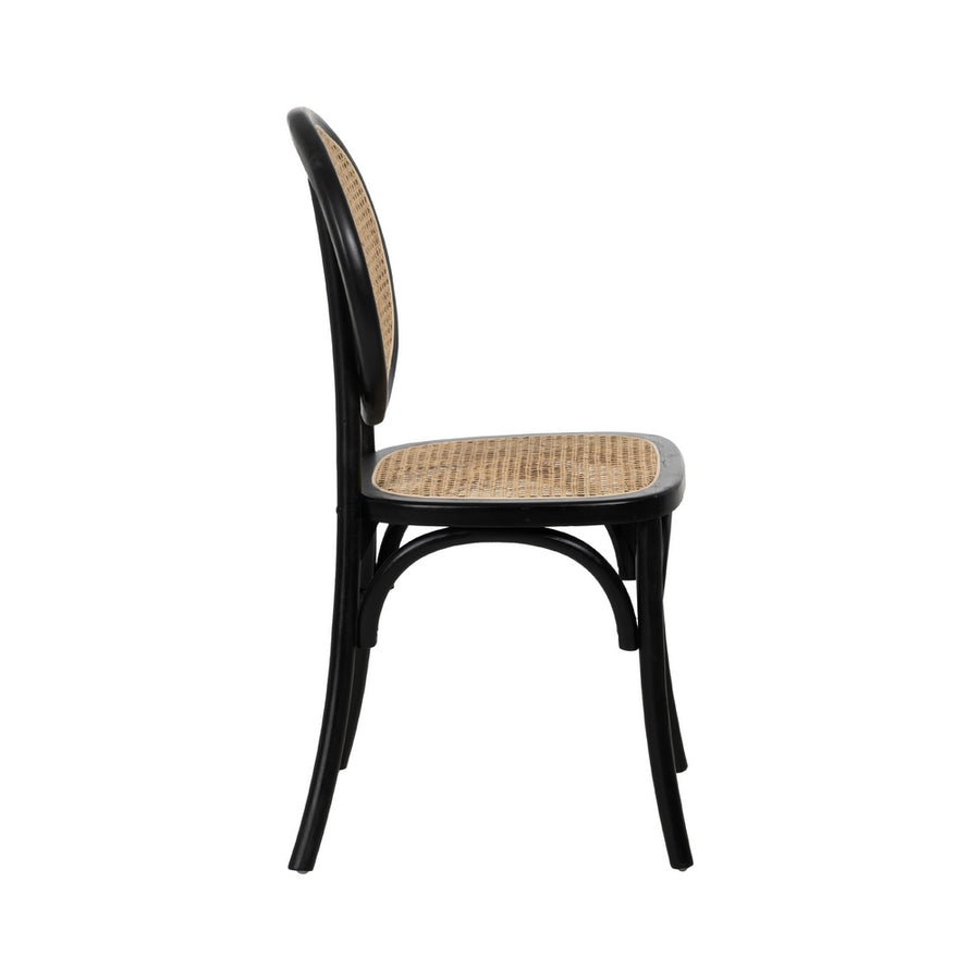 SILLA NEGRO MADERA DE OLMO CONTRACT 44,50 X 41,50 X 89 CM