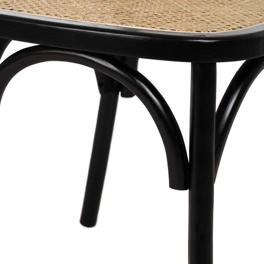 SILLA NEGRO MADERA DE OLMO CONTRACT 44,50 X 41,50 X 89 CM
