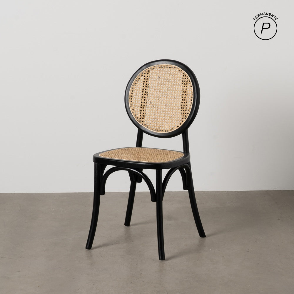 SILLA NEGRO MADERA DE OLMO CONTRACT 44,50 X 41,50 X 89 CM
