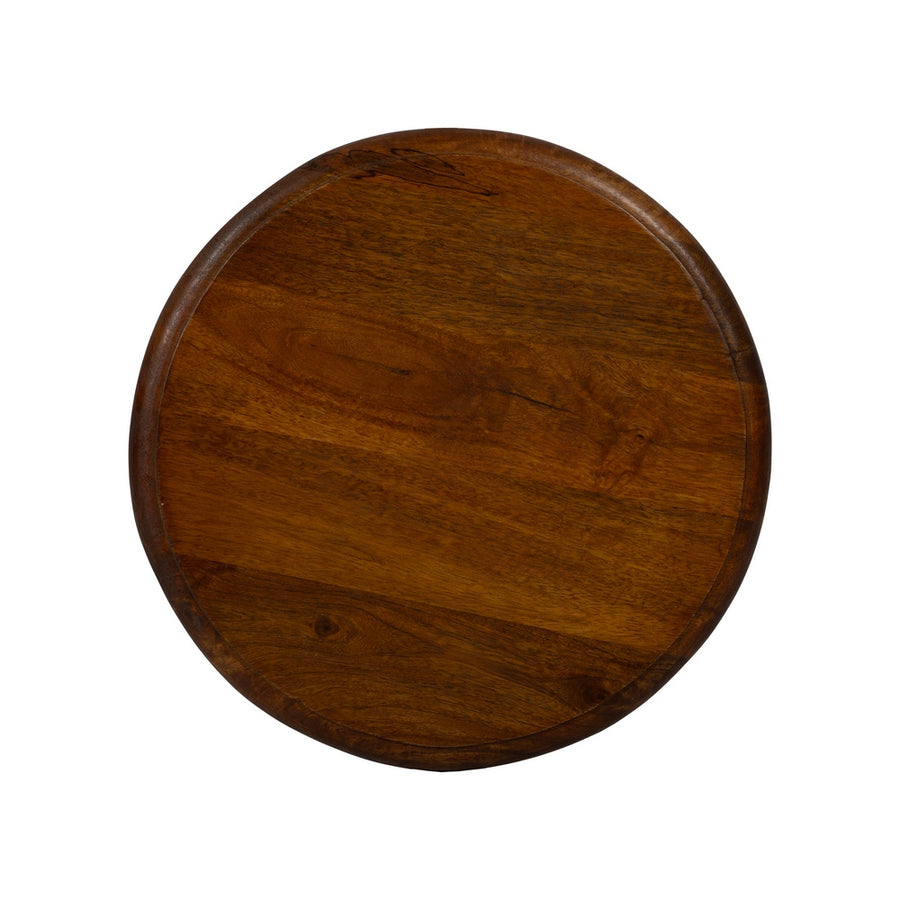 LIVING ROOM NATURAL MANGO WOOD SIDE TABLE 41 X 41 X 69 CM