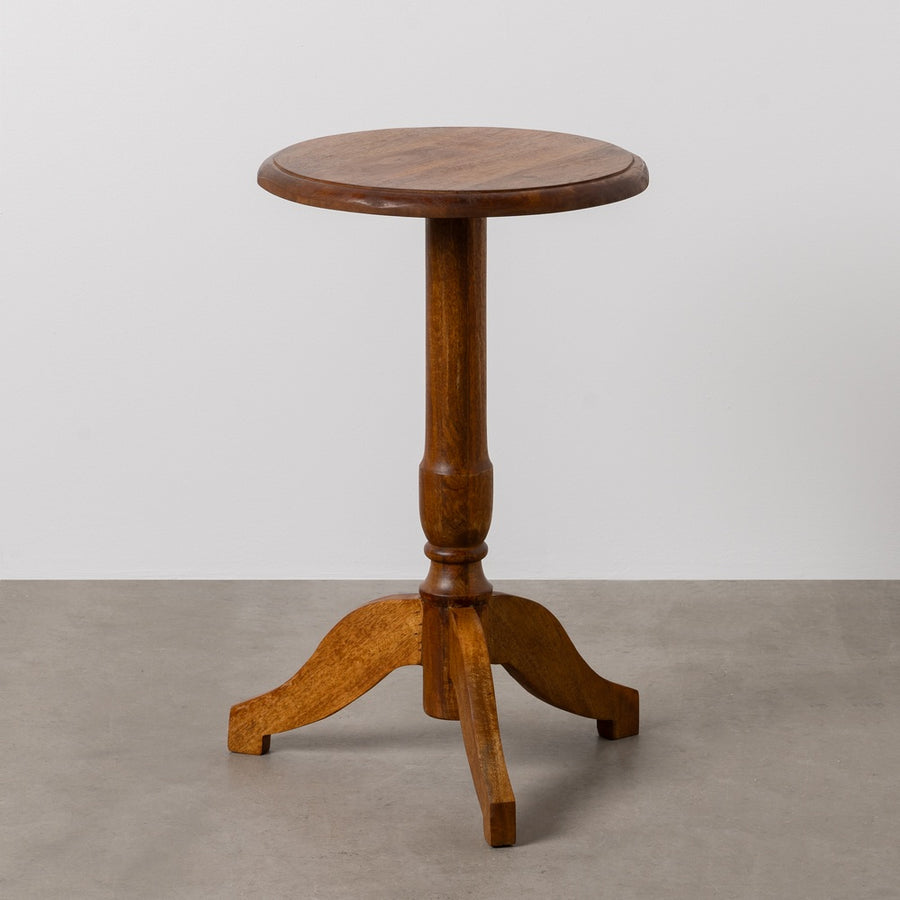 LIVING ROOM NATURAL MANGO WOOD SIDE TABLE 41 X 41 X 69 CM