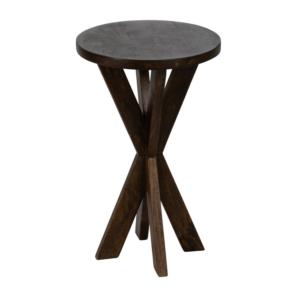 LIVING ROOM NATURAL MANGO WOOD SIDE TABLE 37 X 37 X 60 CM