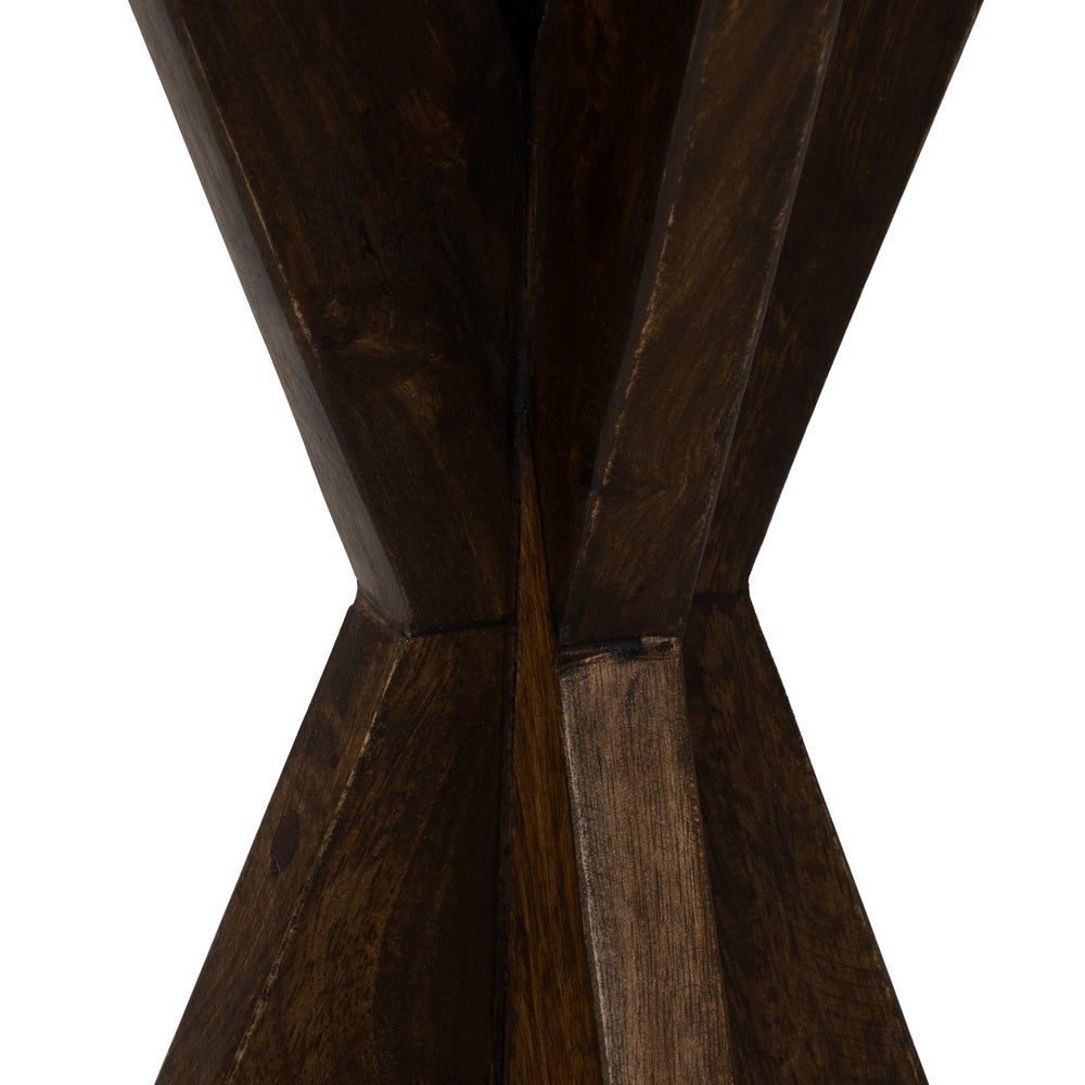 LIVING ROOM NATURAL MANGO WOOD SIDE TABLE 37 X 37 X 60 CM