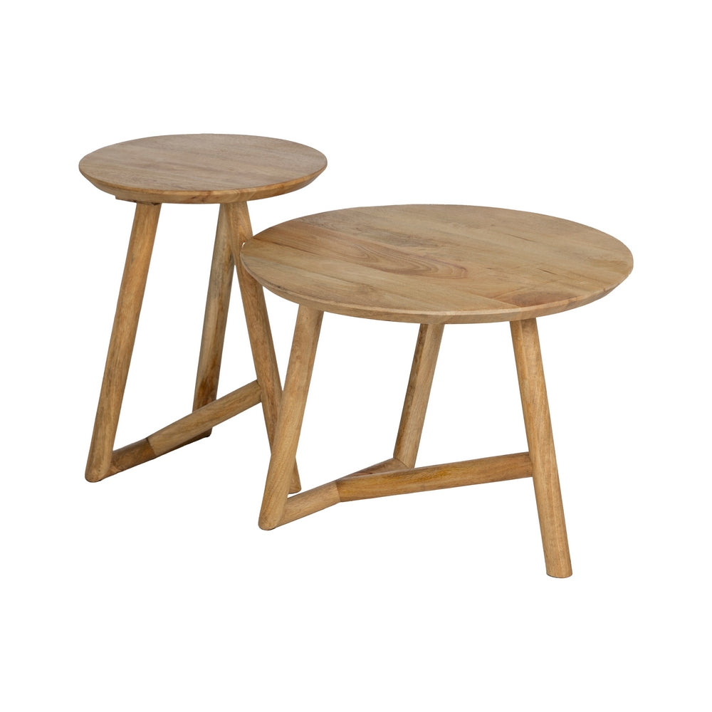 MESA AUXILIAR NATURAL MADERA DE MANGO 40 X 40 X 55 CM