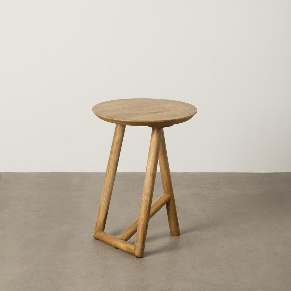 MESA AUXILIAR NATURAL MADERA DE MANGO 40 X 40 X 55 CM