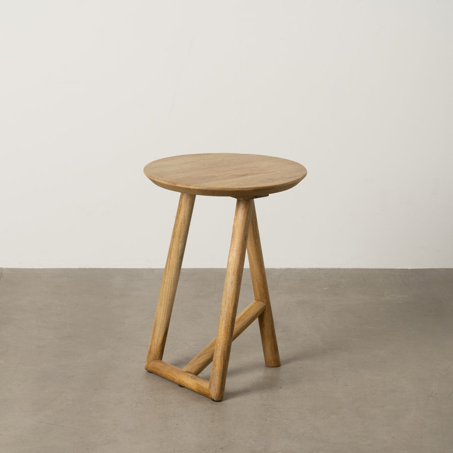 MESA AUXILIAR NATURAL MADERA DE MANGO 40 X 40 X 55 CM