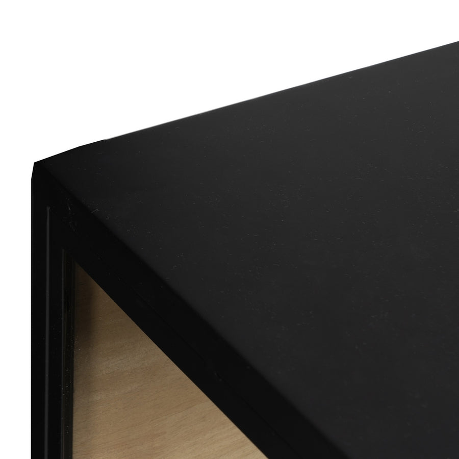 VITRINA NEGRO-NATURAL DM-METAL 150 X 38 X 80 CM