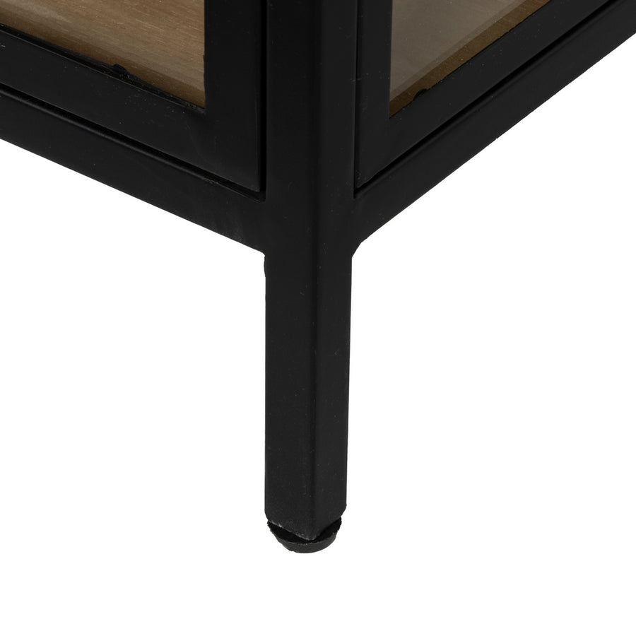 VITRINA NEGRO-NATURAL DM-METAL 150 X 38 X 80 CM
