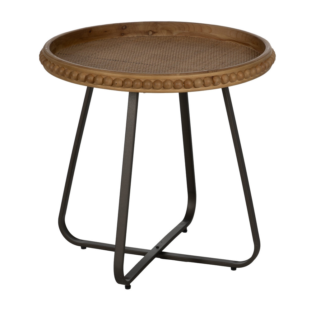 MESITA NATURAL METAL-MADERA 62 X 62 X 61,50 CM