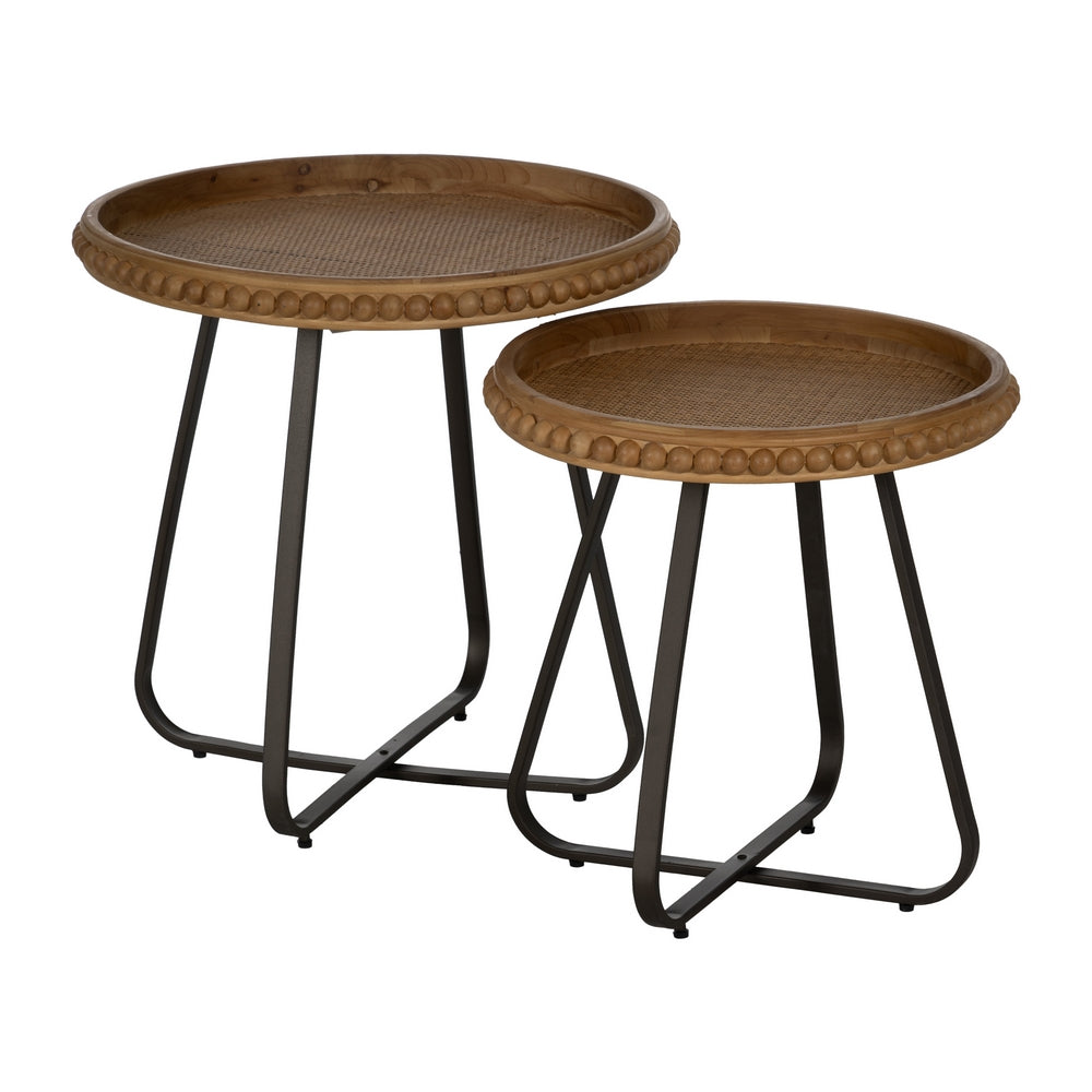 MESITA NATURAL METAL-MADERA 62 X 62 X 61,50 CM