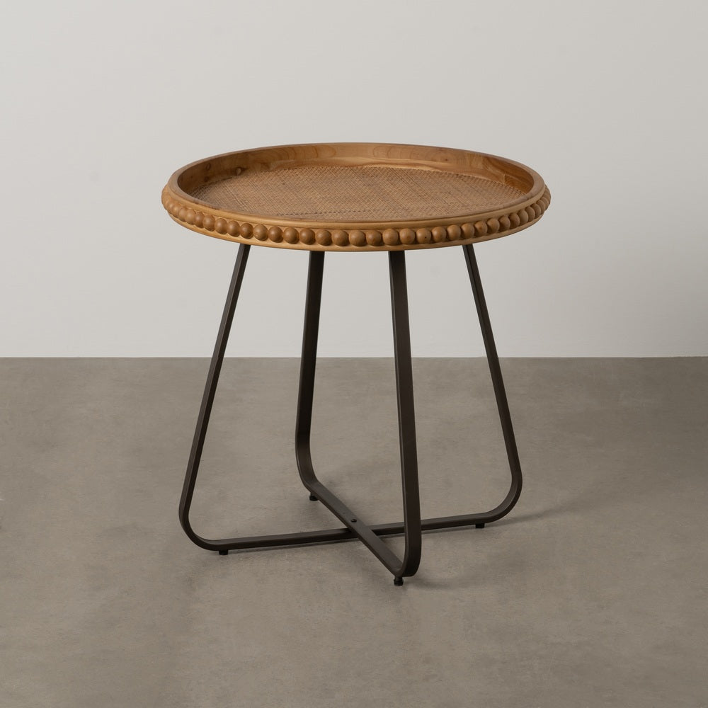 MESITA NATURAL METAL-MADERA 62 X 62 X 61,50 CM
