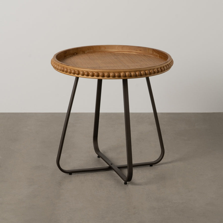 MESITA NATURAL METAL-MADERA 62 X 62 X 61,50 CM