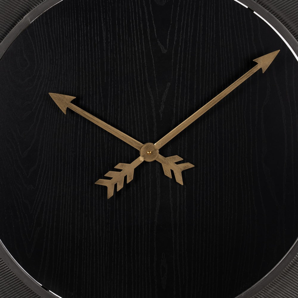 RELOJ PARED NEGRO DM-METAL 80 X 2,50 X 80 CM