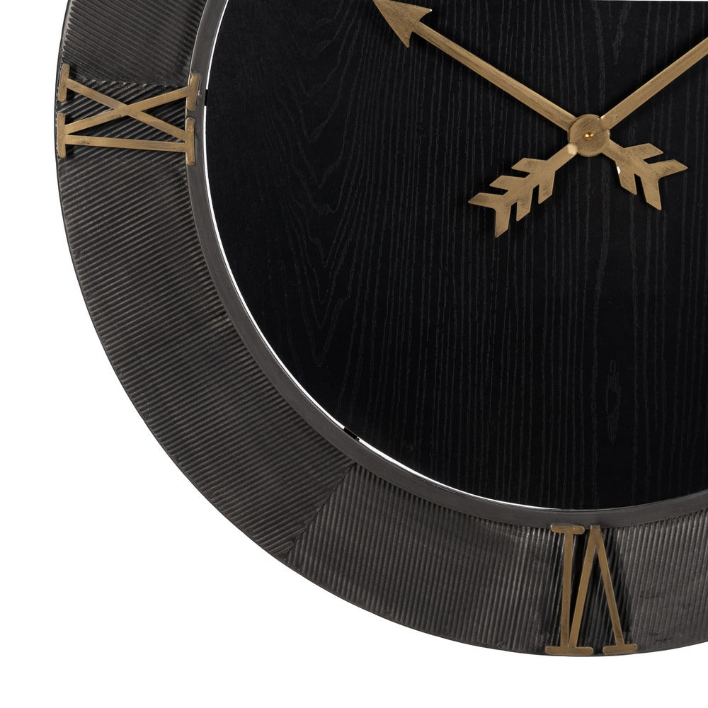 RELOJ PARED NEGRO DM-METAL 80 X 2,50 X 80 CM