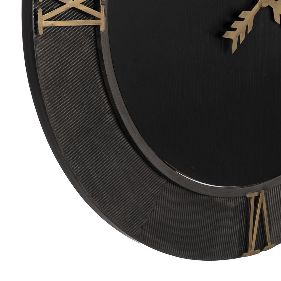 RELOJ PARED NEGRO DM-METAL 80 X 2,50 X 80 CM
