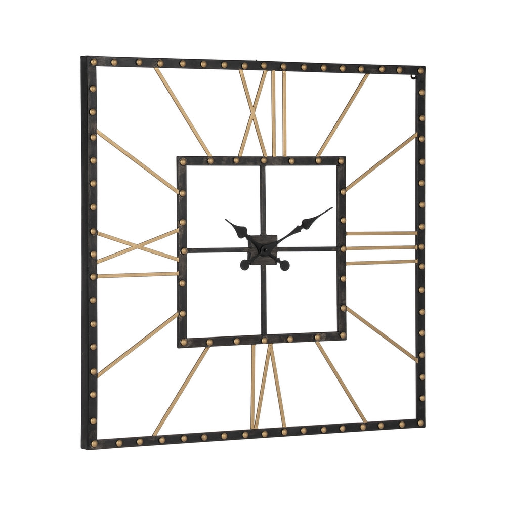 RELOJ PARED NEGRO METAL 80 X 3,50 X 80 CM