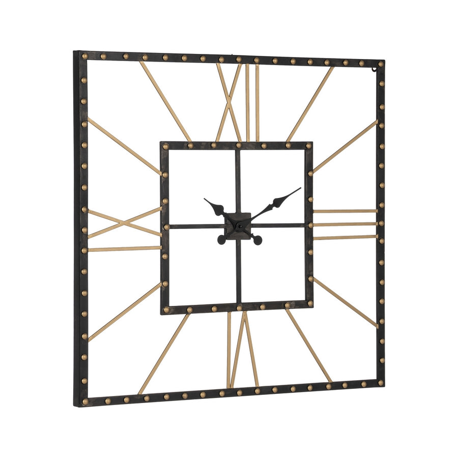 RELOJ PARED NEGRO METAL 80 X 3,50 X 80 CM