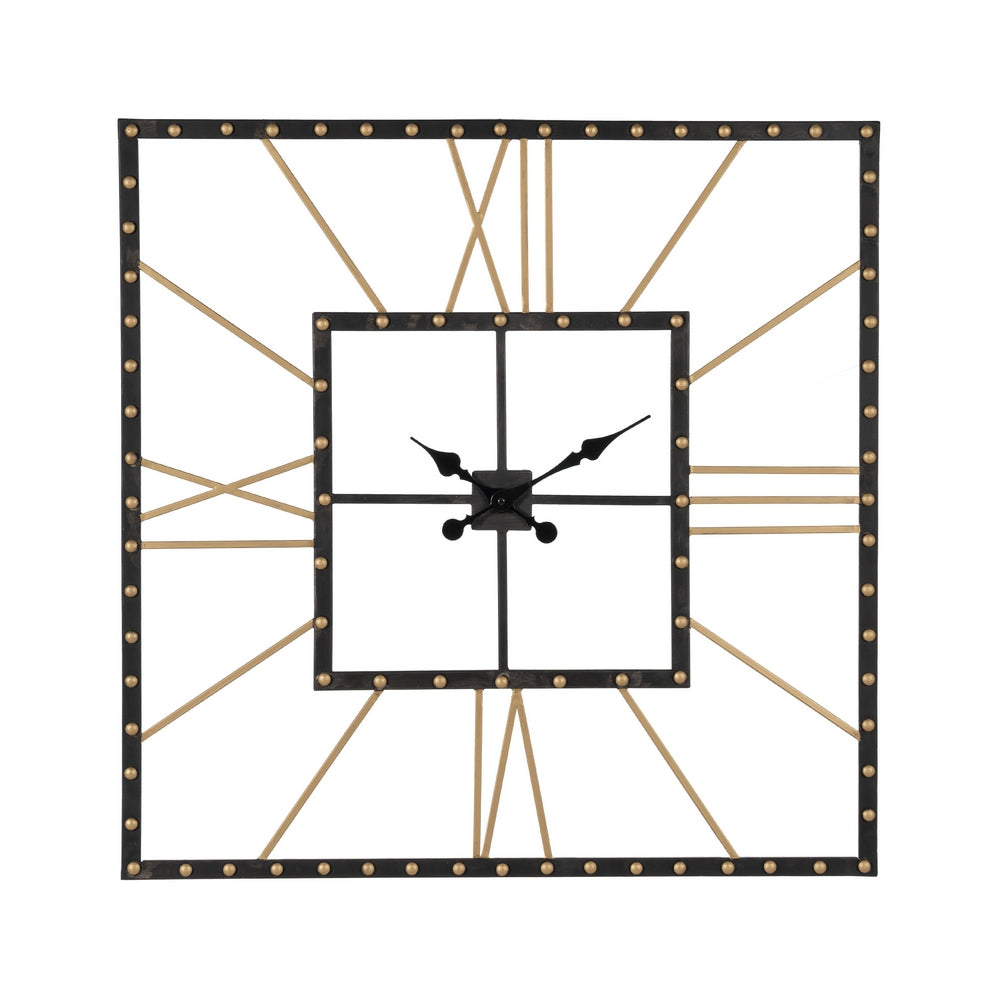 RELOJ PARED NEGRO METAL 80 X 3,50 X 80 CM