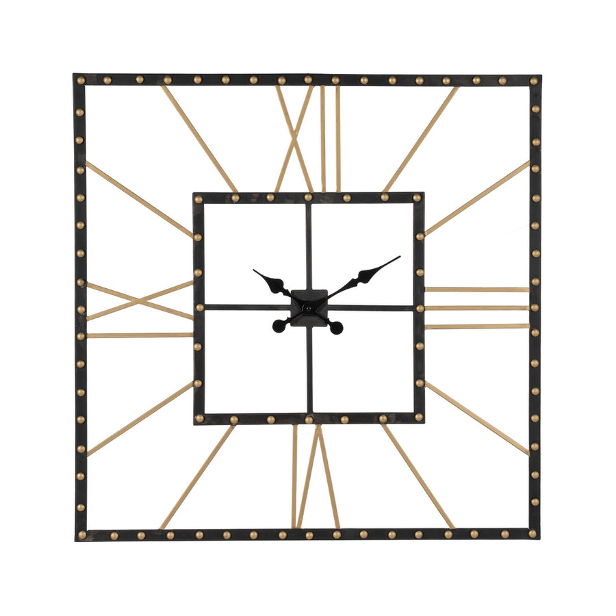 RELOJ PARED NEGRO METAL 80 X 3,50 X 80 CM