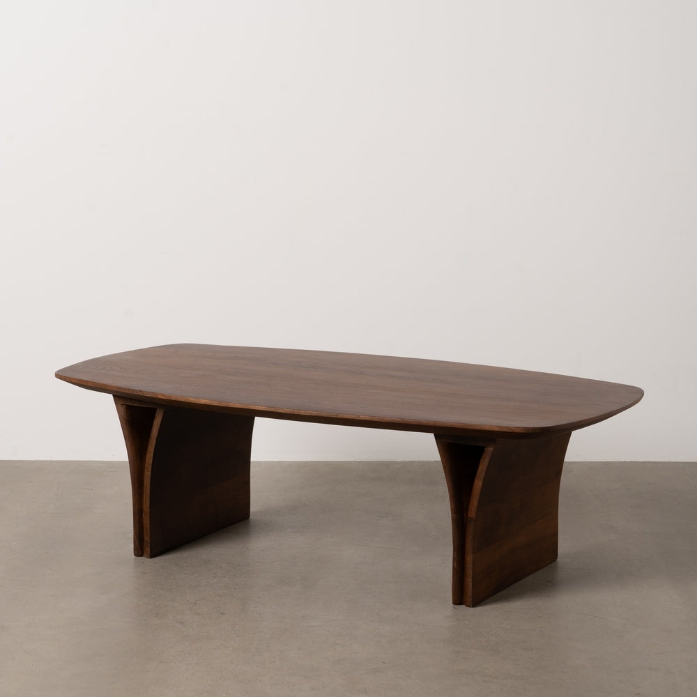 MESA CENTRO MARR�N MADERA DE ACACIA 130 X 70 X 40 CM