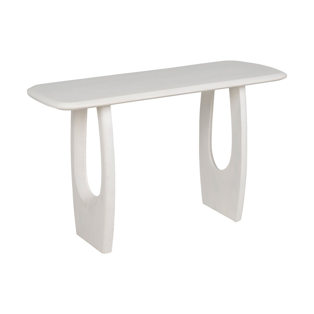 CONSOLA BLANCO ROZADO MADERA DE ACACIA 130 X 46 X 76 CM