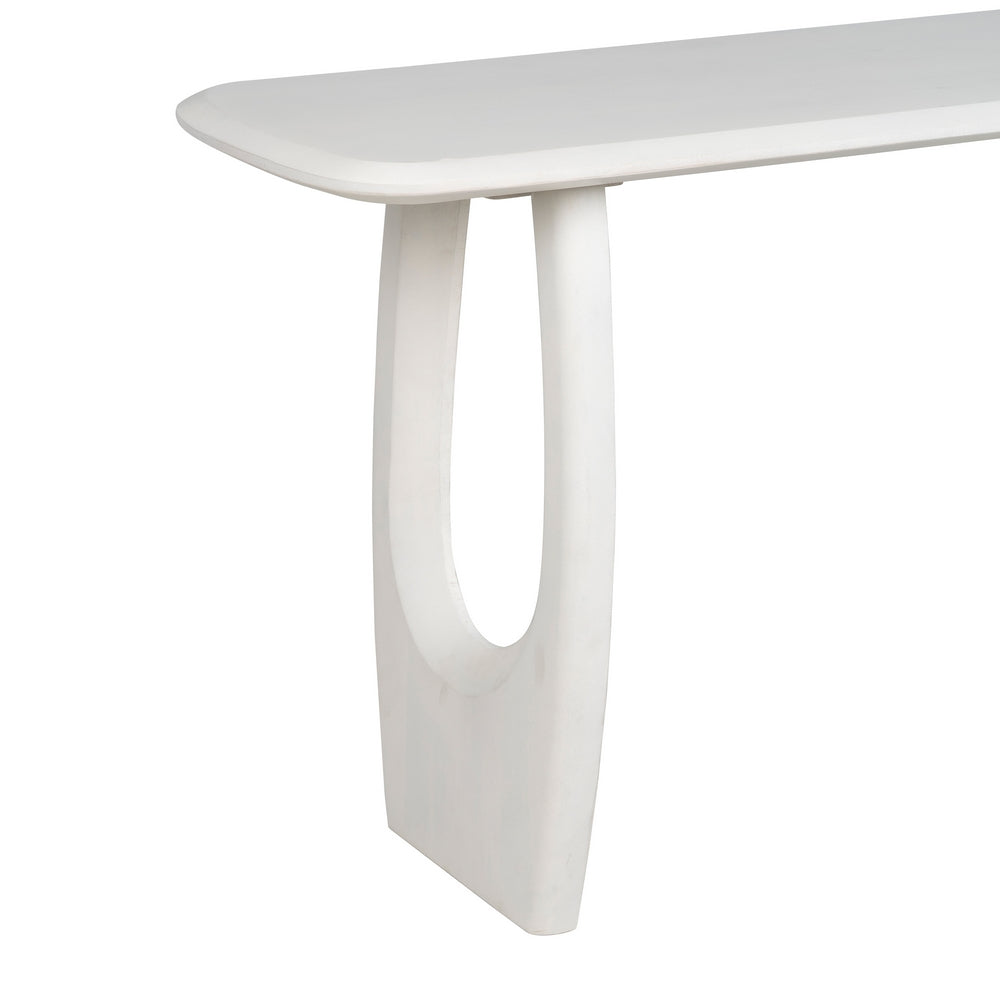 CONSOLA BLANCO ROZADO MADERA DE ACACIA 130 X 46 X 76 CM