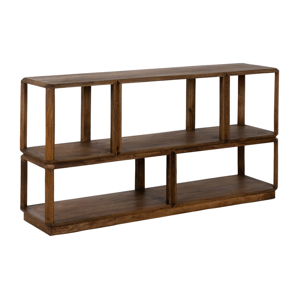 ESTANTER�A MARR�N MADERA DE MANGO SAL�N 160 X 42 X 85 CM