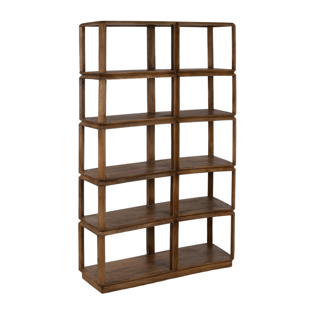 BROWN MANGO WOOD LIVING ROOM SHELF 115 X 42 X 195 CM