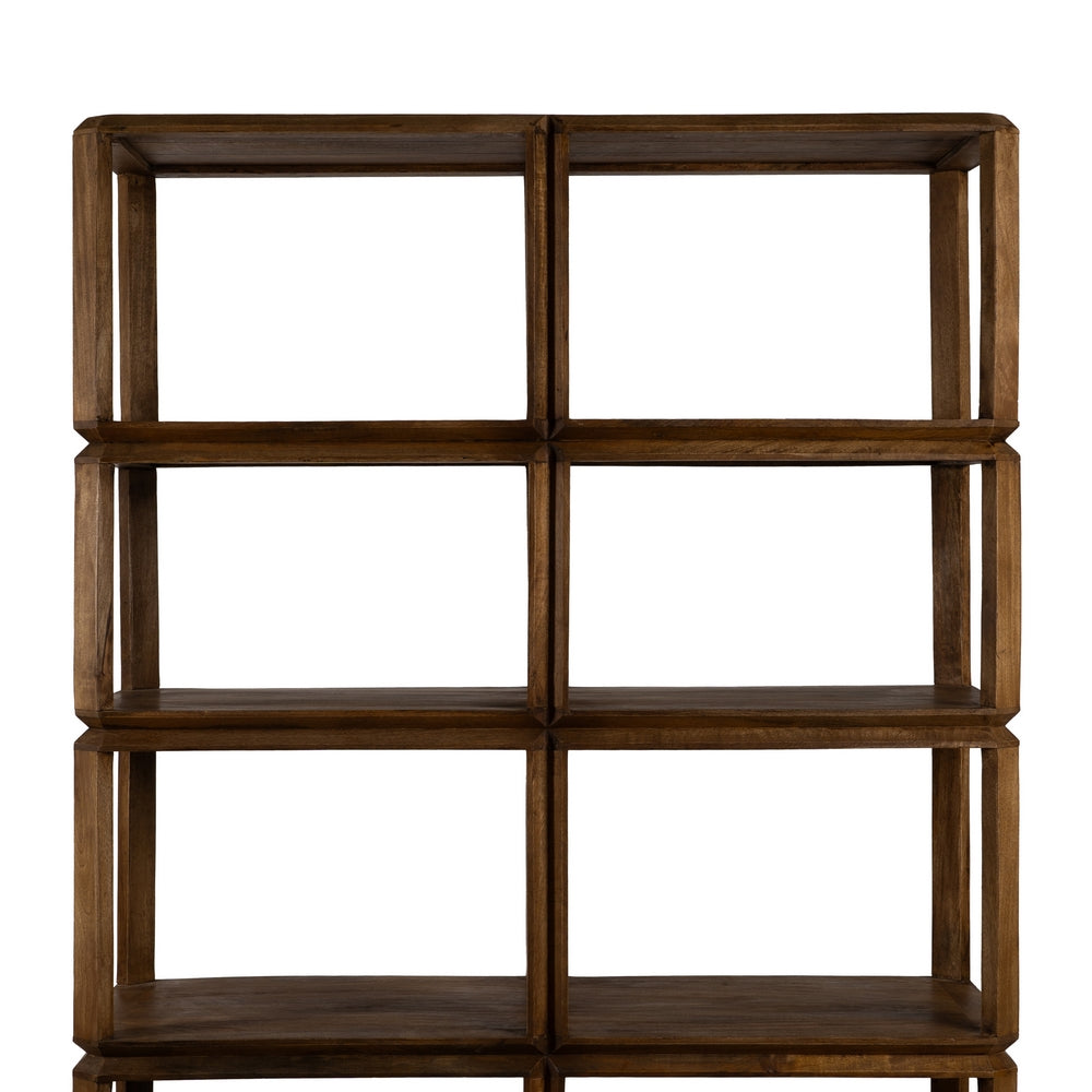BROWN MANGO WOOD LIVING ROOM SHELF 115 X 42 X 195 CM