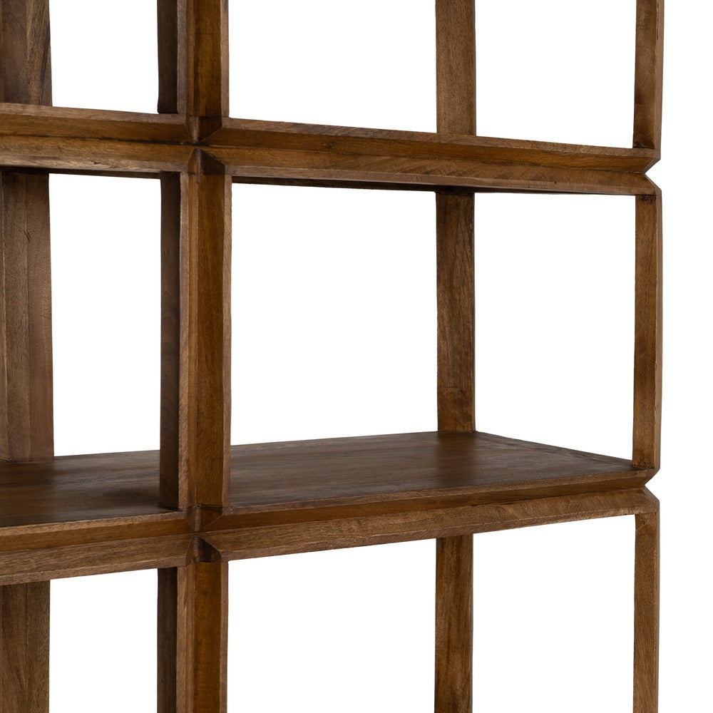 BROWN MANGO WOOD LIVING ROOM SHELF 115 X 42 X 195 CM
