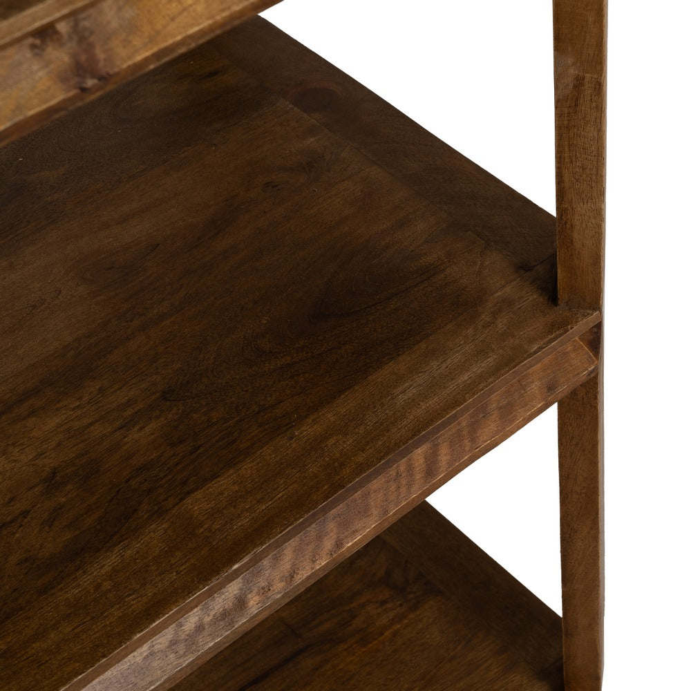 BROWN MANGO WOOD LIVING ROOM SHELF 115 X 42 X 195 CM