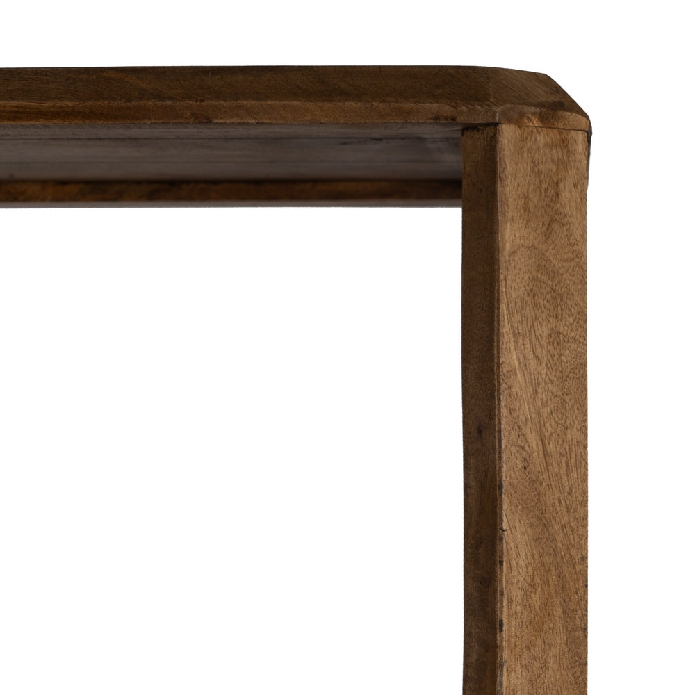 BROWN MANGO WOOD LIVING ROOM SHELF 115 X 42 X 195 CM