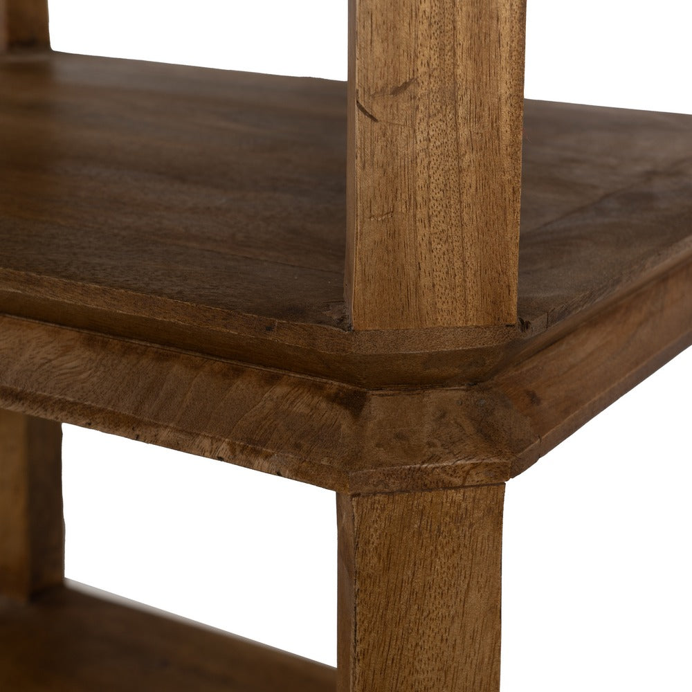 BROWN MANGO WOOD LIVING ROOM SHELF 115 X 42 X 195 CM