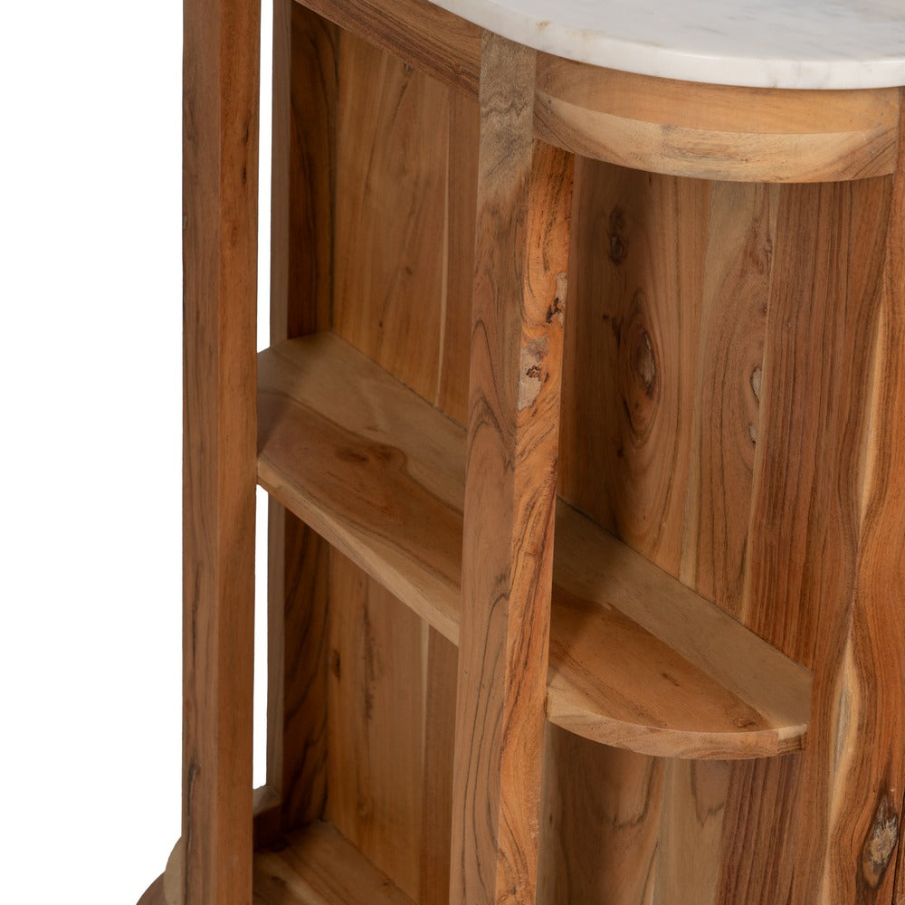 ISLA NATURAL MÁRMOL/MADERA COCINA 155 X 70 X 88 CM