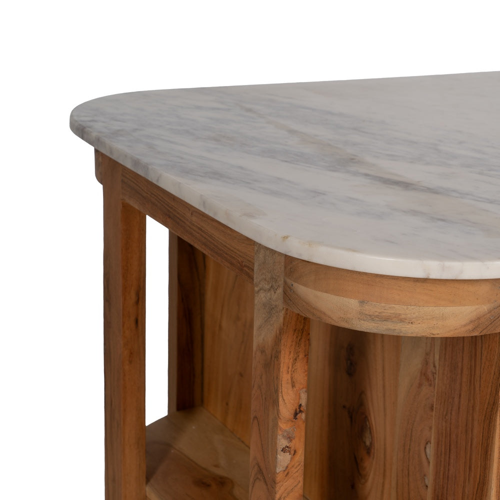 ISLA NATURAL MÁRMOL/MADERA COCINA 155 X 70 X 88 CM