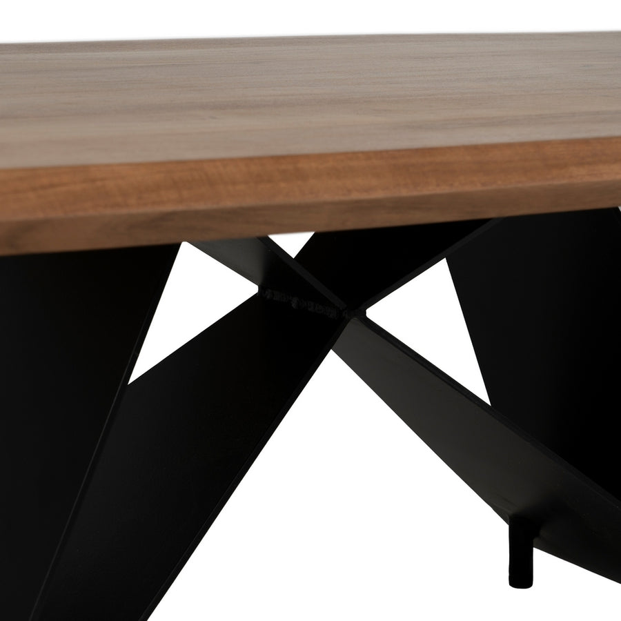 MESA CENTRO MADERA-METAL SALÓN 110 X 60 X 41 CM