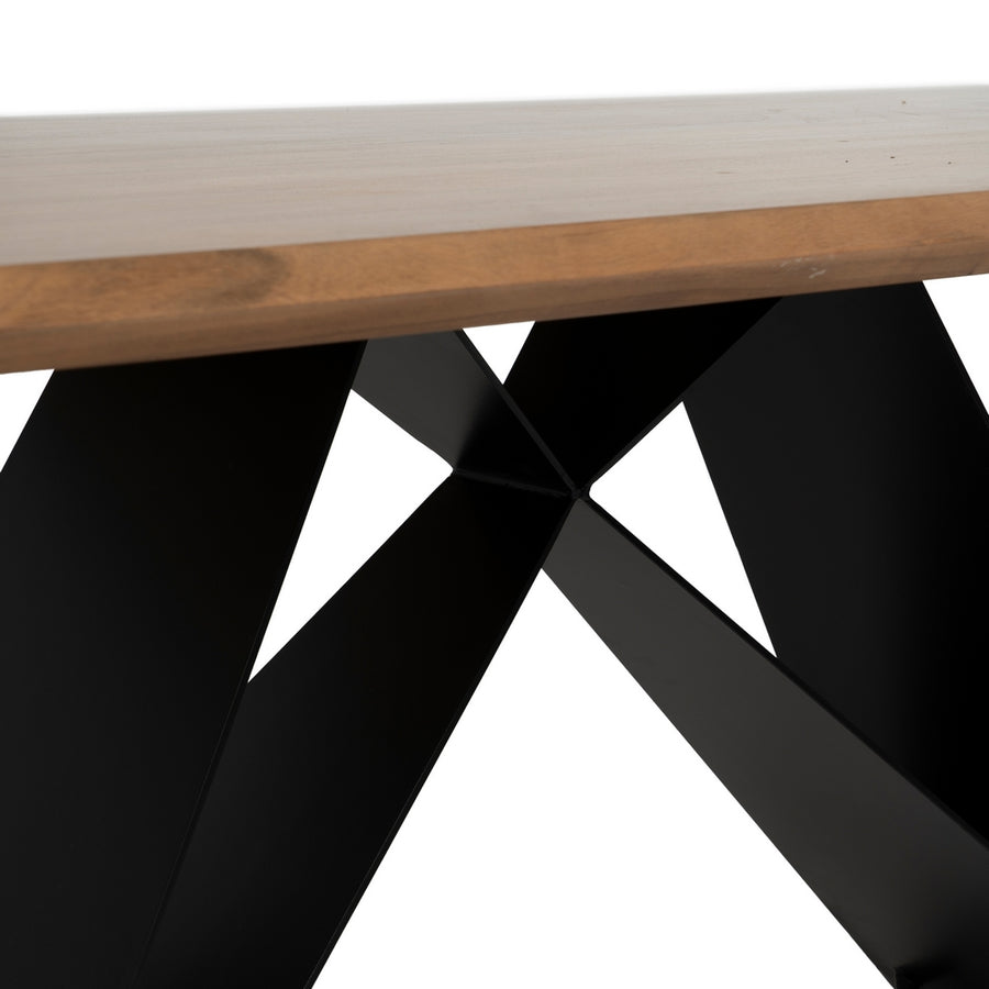 MESA COMEDOR MADERA-METAL SALÓN 200 X 100 X 77 CM